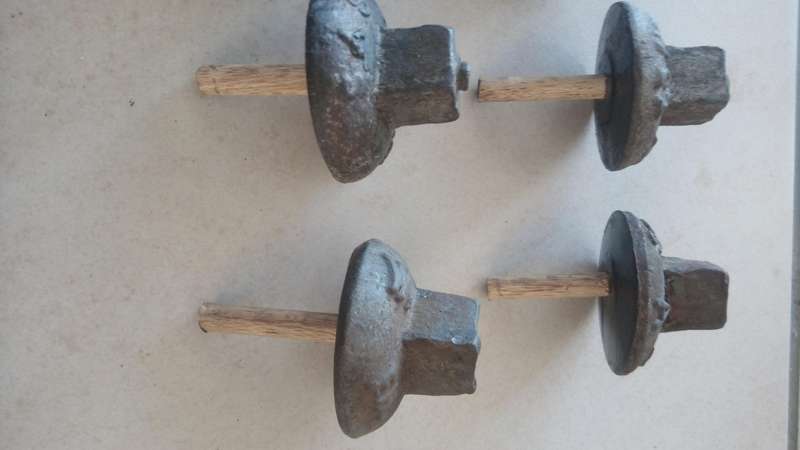 Antique railway bolt handles