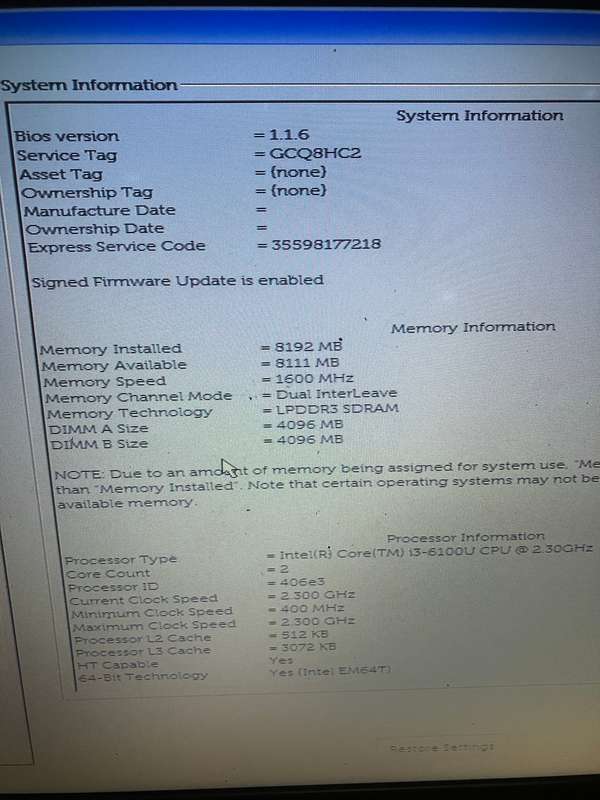 Dell Vostro 3559 i3