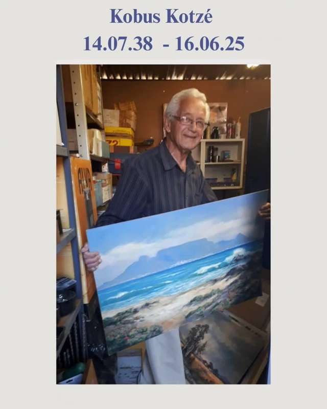Beautiful XL Framed Oil on Board Painting by Renowned South African Artist Kobus Kotze