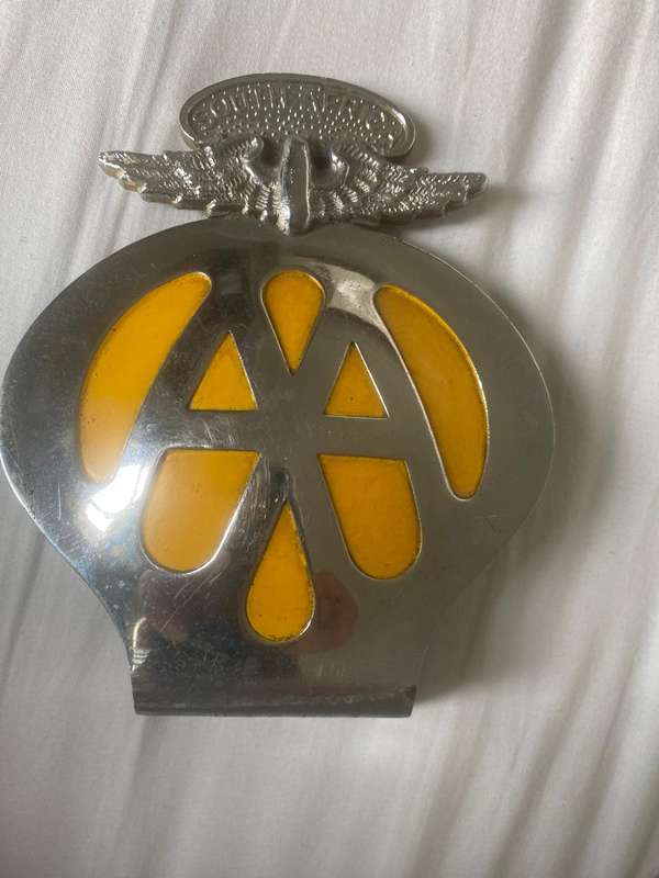 Original Vintage Metal South African AA Car Badge