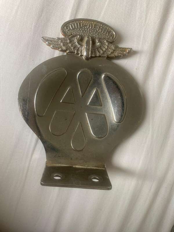 Original Vintage Metal South African AA Car Badge