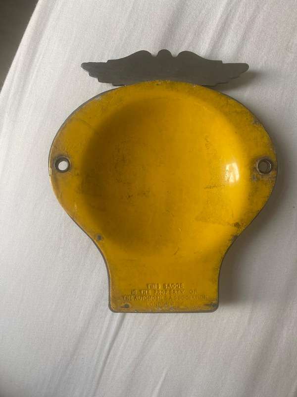 Original Vintage Numbered Metal AA Car Badge