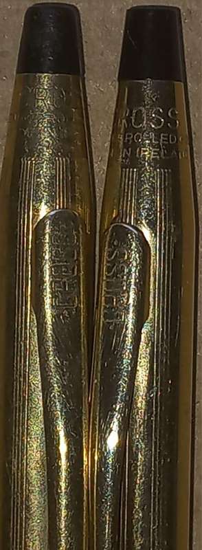 Vintage Cross 1/20 10 kt Rolled Gold Slimline Pen & Clutch Pencil in Pen's Original Box - See Photos