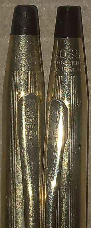 Vintage Cross 1/20 10 kt Rolled Gold Slimline Pen & Clutch Pencil in Pen's Original Box - See Photos