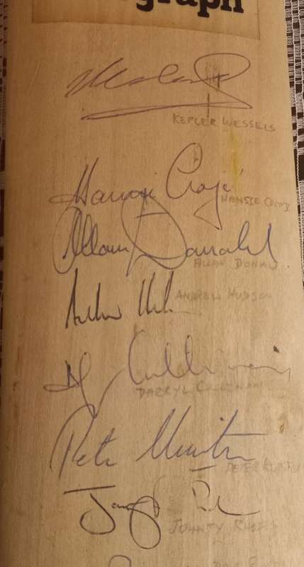 Officially Pen Signed Full Size County Cricket Bat by Early 90s Proteas