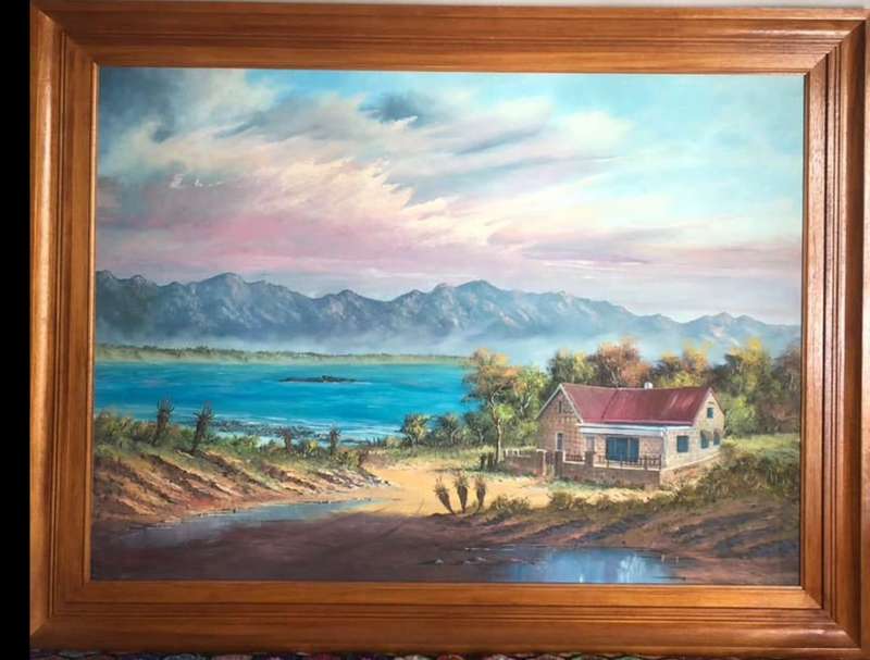 Beautiful Framed Oil on Canvas Painting by Acclaimed South Africa Artist Frans Venter