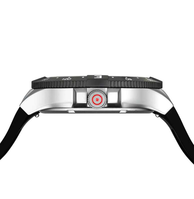 Men's Glock Watch With Black Strap And Black Face And Silver Tone Case GW-15-1-22