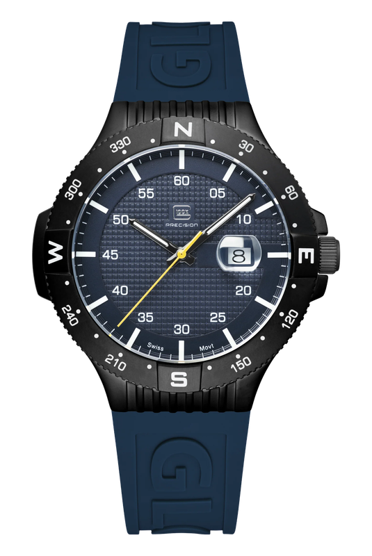 Men's Glock Watch With Dark Blue Strap And Dark Blue Face And Gunmetal Case GW-15-2-22