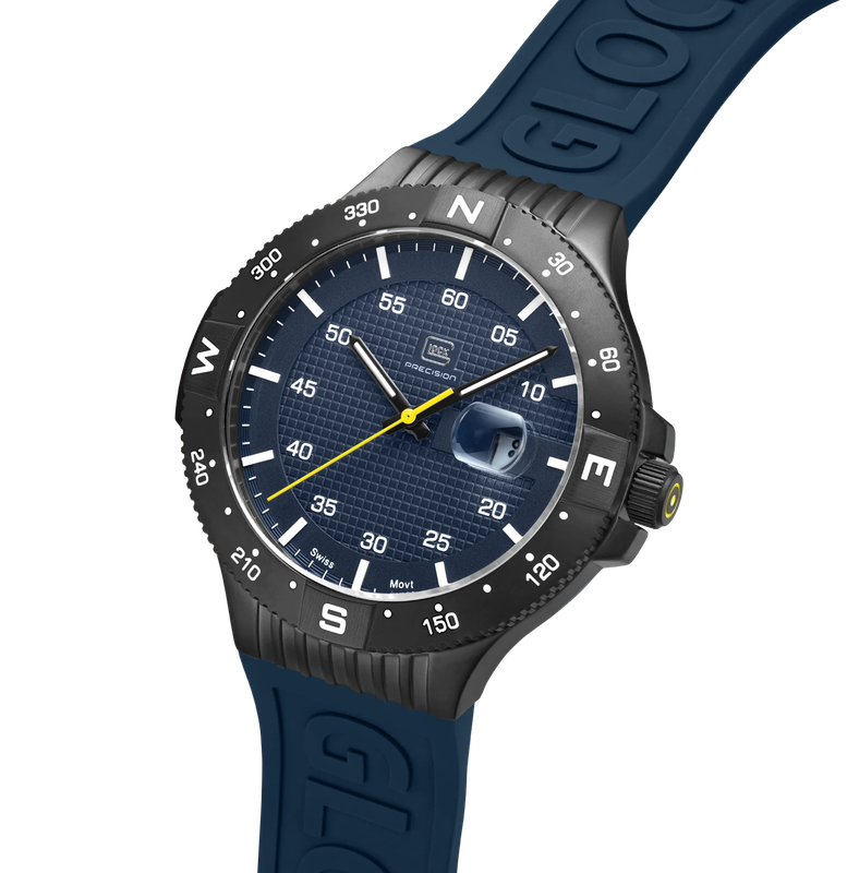 Men's Glock Watch With Dark Blue Strap And Dark Blue Face And Gunmetal Case GW-15-2-22