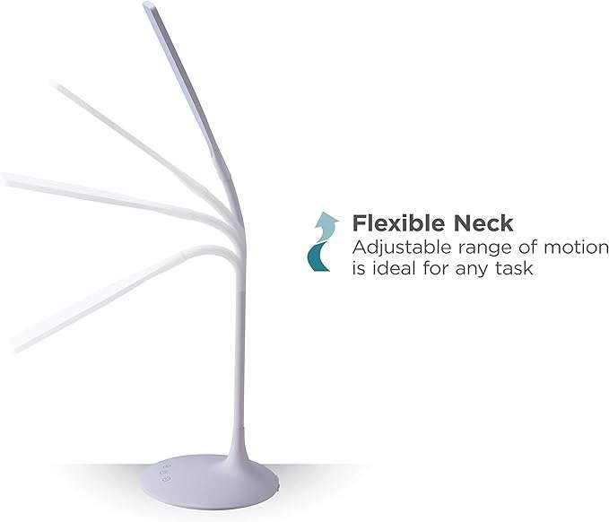 BLACK+DECKER VLED1819-BD Battery LED Desk Lamp, Dimmable with Adjustable Color Temperature, 4 Hour B