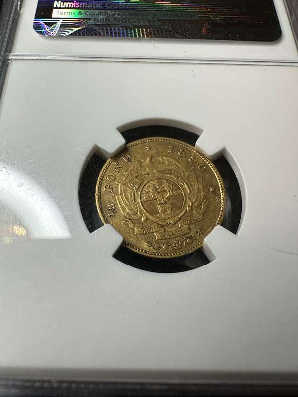 1896 ZAR 1/2 Pond NGC XF45