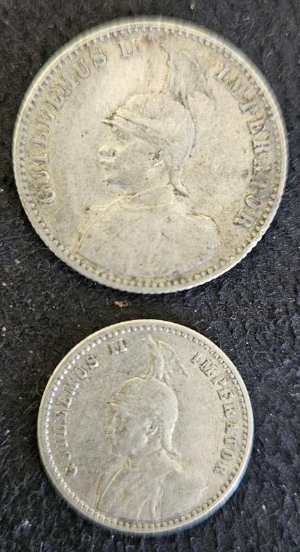 GERMAN EAST AFRICA HALF RUPIE AND QUARTER RUPIE 1910