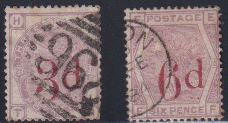 GREAT BRITAIN 1883 3d & 6d-  SOUND USED SG 159/162 CV £310