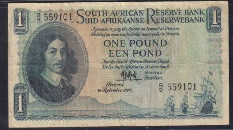 MH DE KOCK ONE POUND NOTE (1948)