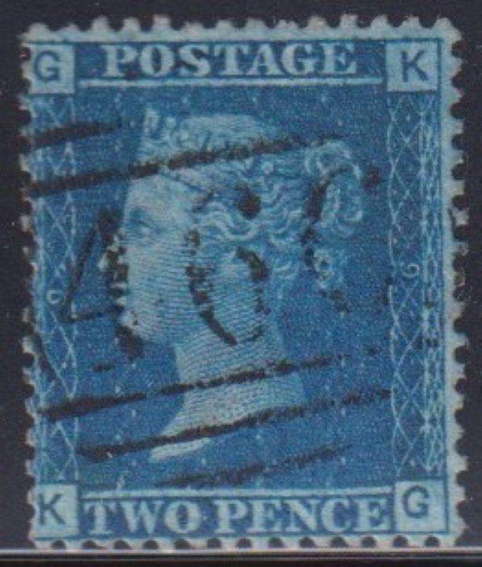 GREAT BRITAIN 2d BLUES - IMPERF  PLATE 3 & PERF PLATE 9
