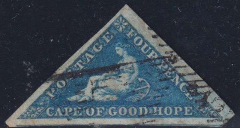 CAPE OF GOOD HOPE 1853 4d  TRIANGLE FINE USED SACC 4