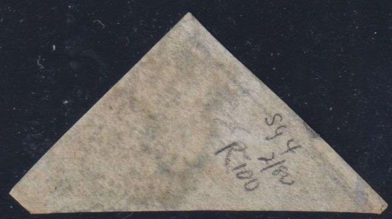CAPE OF GOOD HOPE 1853 4d  TRIANGLE FINE USED SACC 4