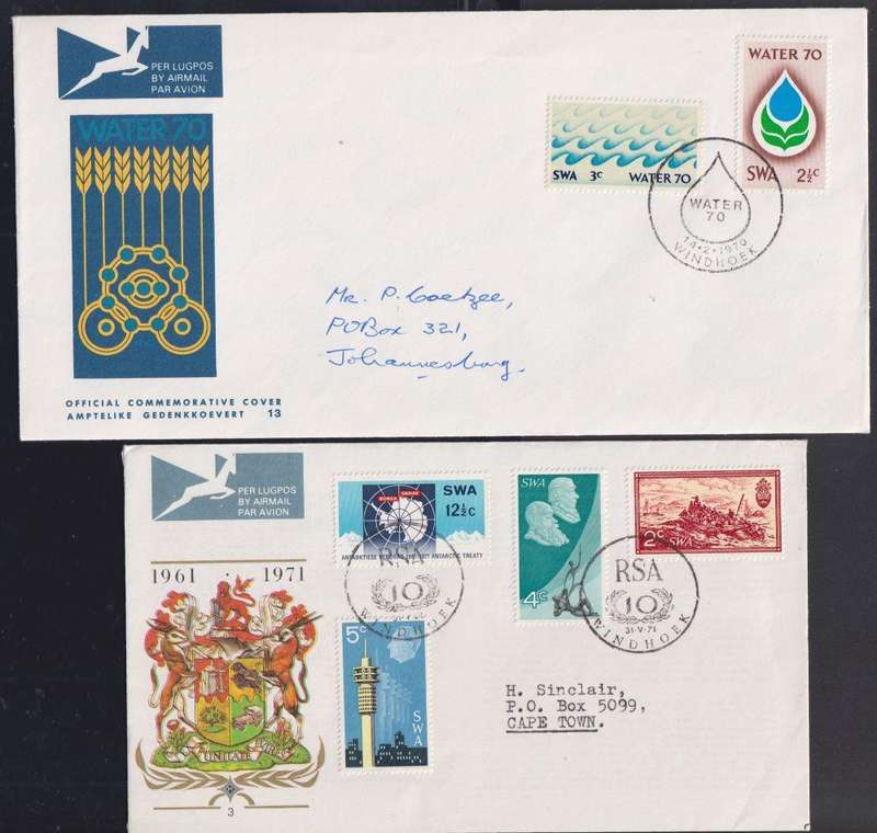 SWA 1970/1 FDC'S