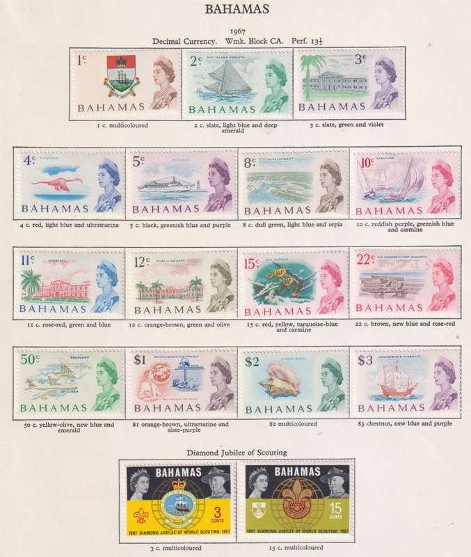BAHAMAS LOVELY QE11 LOT OF MINT ON PAGES