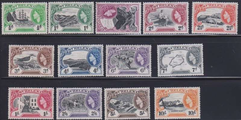 ST HELENA 1953 QE11 DEFINITIVE SET UNMOUNTED MINT