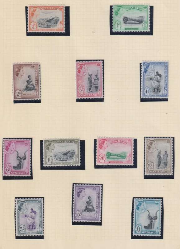 SWAZILAND QE11 SUPERB UNMOUNTED  MINT DEFINITIVES ON PAGES