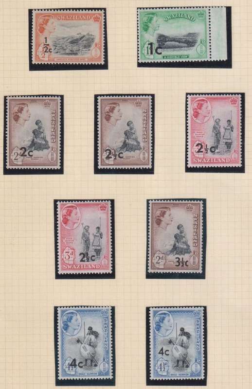 SWAZILAND QE11 SUPERB UNMOUNTED  MINT DEFINITIVES ON PAGES