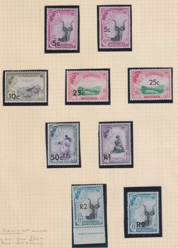 SWAZILAND QE11 SUPERB UNMOUNTED  MINT DEFINITIVES ON PAGES