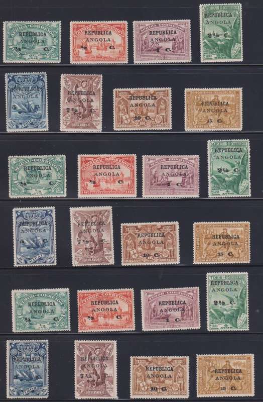 ANGOLA 1913 VASCO DA GAMA 3 SETS FINE HINGED MINT