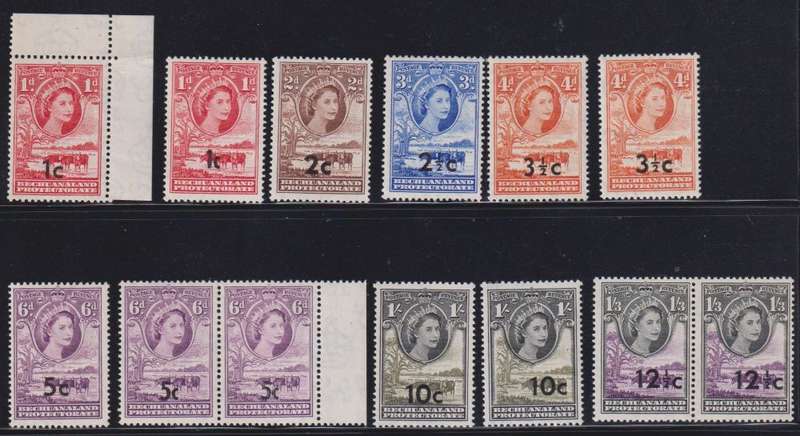 BECHUANALAND 1961 QE11 OVERPRINTS  SUPERB UNMOUNTED MINT