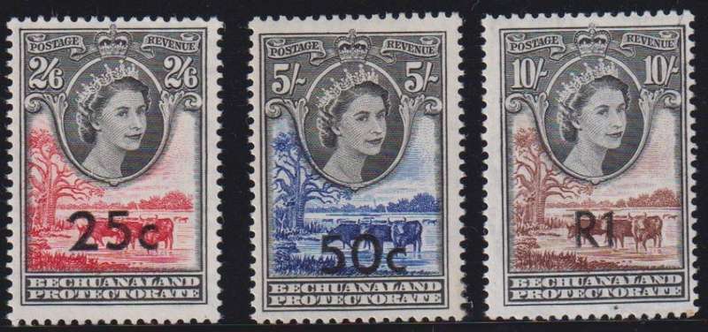 BECHUANALAND 1961 QE11 OVERPRINTS  SUPERB UNMOUNTED MINT