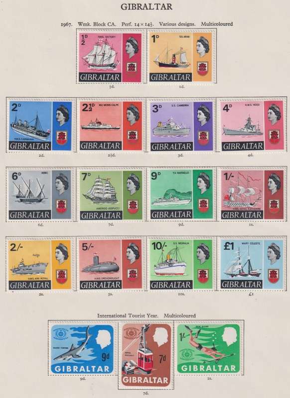 GIBRALTAR,GILBERT,GB, GUIANA,JAMAICA, KUWAIT  COLLECTION ON PAGES