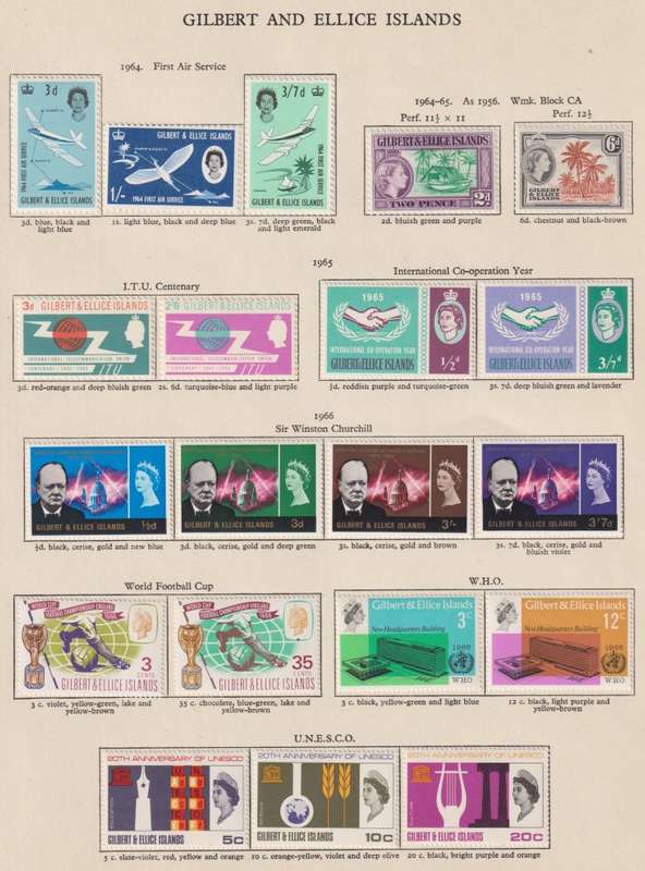 GIBRALTAR,GILBERT,GB, GUIANA,JAMAICA, KUWAIT  COLLECTION ON PAGES