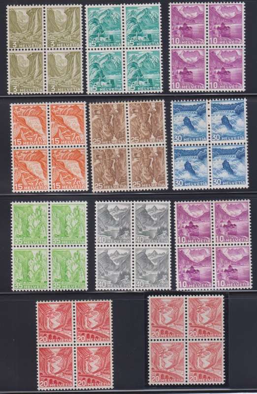 SWITZERLAND 1936 LANDSCHAFTSBILDER BLOCKS UM -CERT!