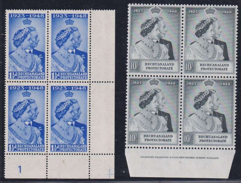 BECHUANALAND 1948 SILVER WEDDING Inscrip BLOCK UM  -  SACC 131/2 CV R4000