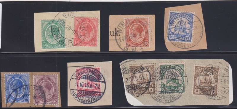 GERMAN SWA & SA USED IN SOUTH WEST AFRICA ON PIECES