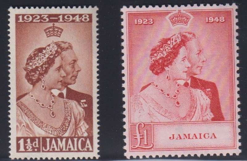 1948 RSW KGV1 SETS UM - JAMAICA, GRENADA,FID,DOMINICA,CAYMANS
