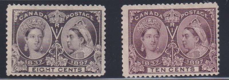 CANADA 1887 JUBILEE 8c & 10c  FINE HINGED MINT CV £155