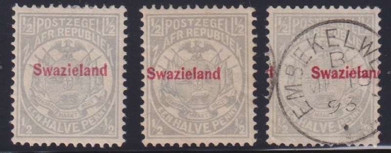 SWAZILAND 1892 1/2d's MINT & USED