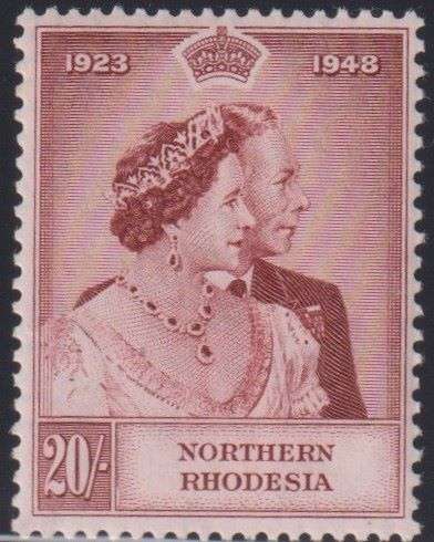 NORTHERN RHODESIA 1948 KGV1  ROYAL SILVER WEDDING UNMOUNTED MINT CV R2000