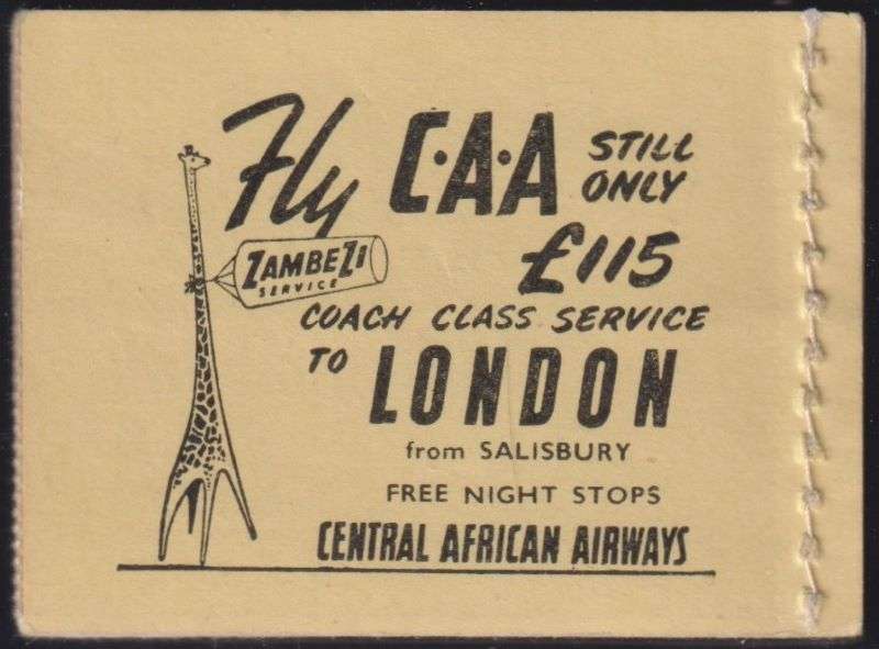 RHODESIA & NYASALAND 1955  QE11 BOOKLET - SCARCE  SACC B6   CV R1000