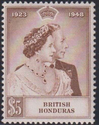 1948 ROYAL SILVER WEDDING - GUIANA,ST KITTS,DOMINICA,SOLOMON ISLES,HONDURAS MINT