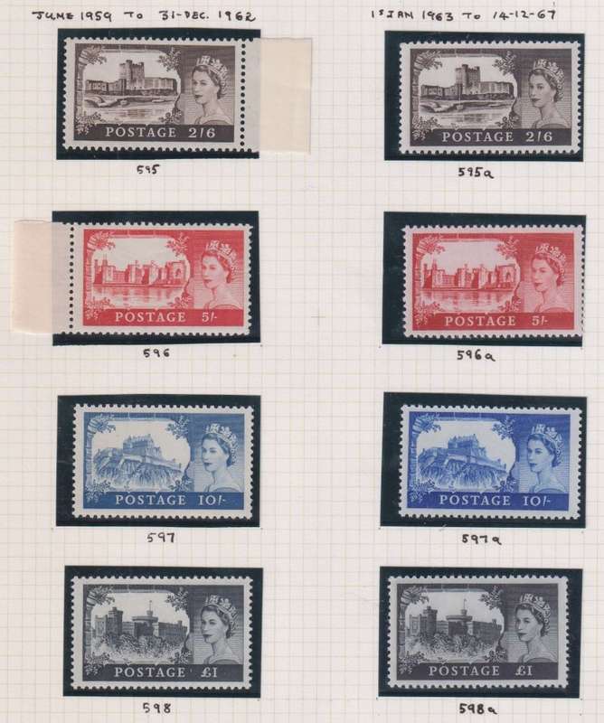 GREAT BRITAIN 1959-67 HIGH VALUE DEFINS UM - CV £210