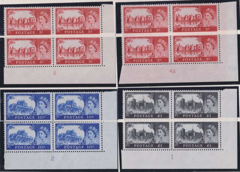 GREAT BRITAIN SUPERB COLLECTION OF BRADBURY HIGH VALUE PLATE BLOCKS -UM