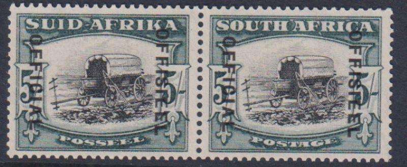 SA 1940  5/-  OFFICIAL AT LEFT SACC O35  LIGHTLY HINGED MINT  CV R2400