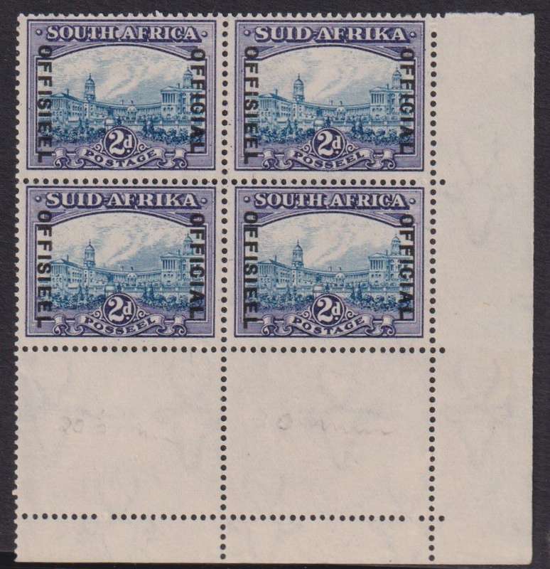 SA 1935 2d OFFICIAL BLOCK OF 4 UNMOUNTED MINT  SACC O28 CV R6000+