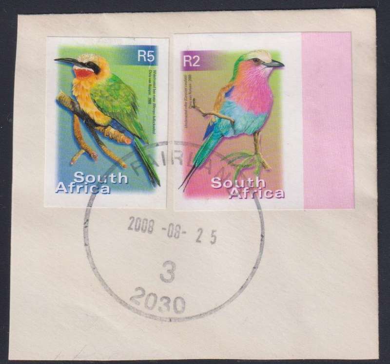 RSA 7th DEFINITIVE R2 & R5 IMPERF  USED ON PIECE
