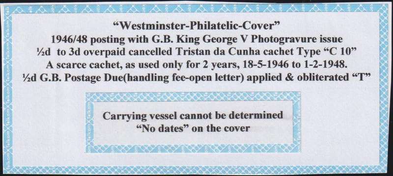 TRISTAN DA CUNHA 1946/8 AMAZING COVER