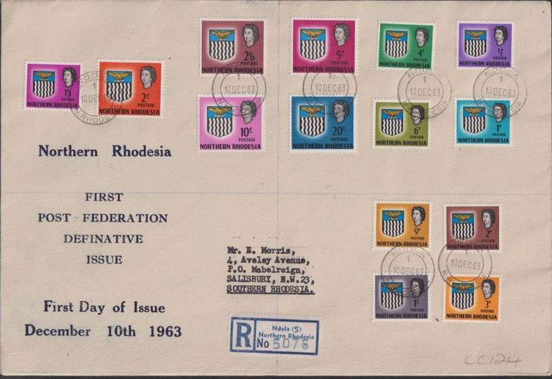NORTHERN RHODESIA 1963 DEFINITIVES ON FDC - SUPERB!