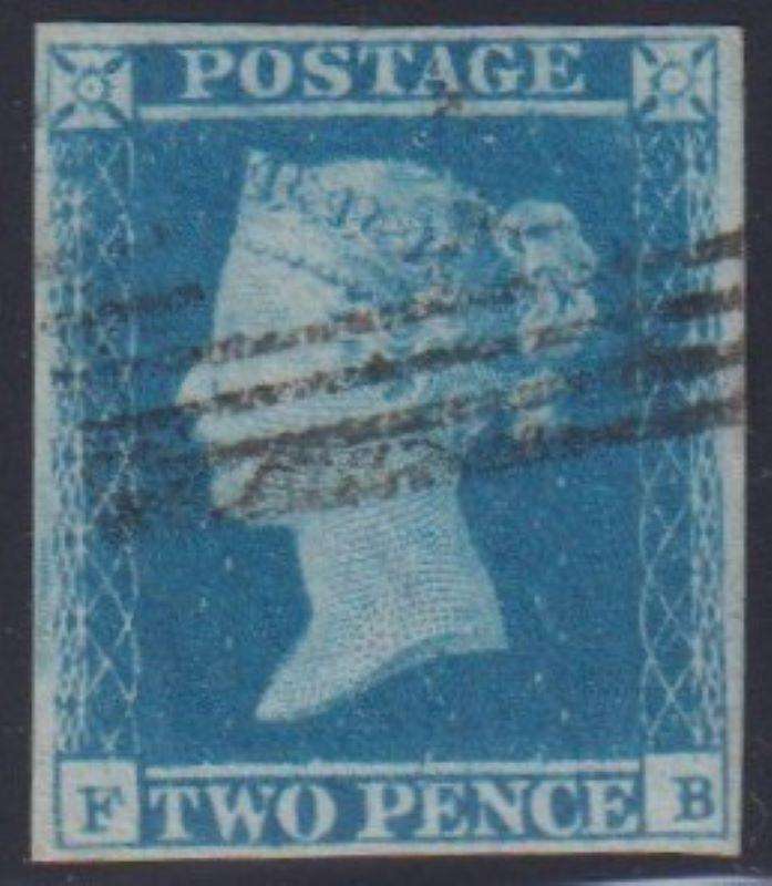 GREAT BRITAIN 2d BLUES - IMPERF  PLATE 3 & PERF PLATE 9