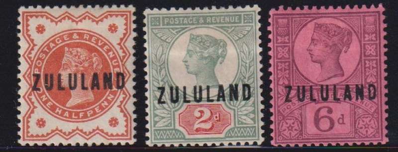 ZULULAND HINGED MINT OVERPRINTS